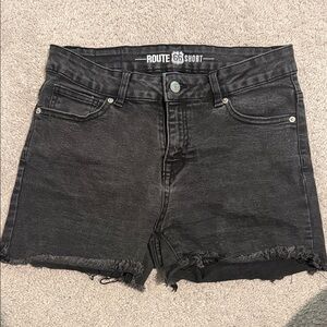 Route 66 Dark Gray Jean Shorts